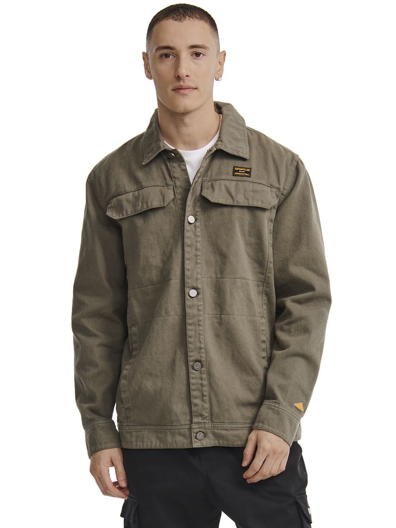 Chaqueta-Casual-Unisex-HERITAGE-UNIFORM-TWILL-SHIRT-JACKET-VERDE-CAT