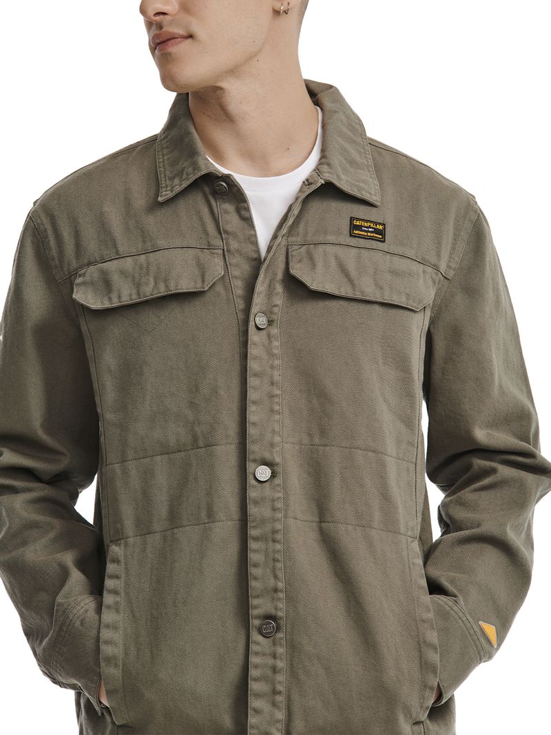 Chaqueta-Casual-Unisex-HERITAGE-UNIFORM-TWILL-SHIRT-JACKET-VERDE-CAT