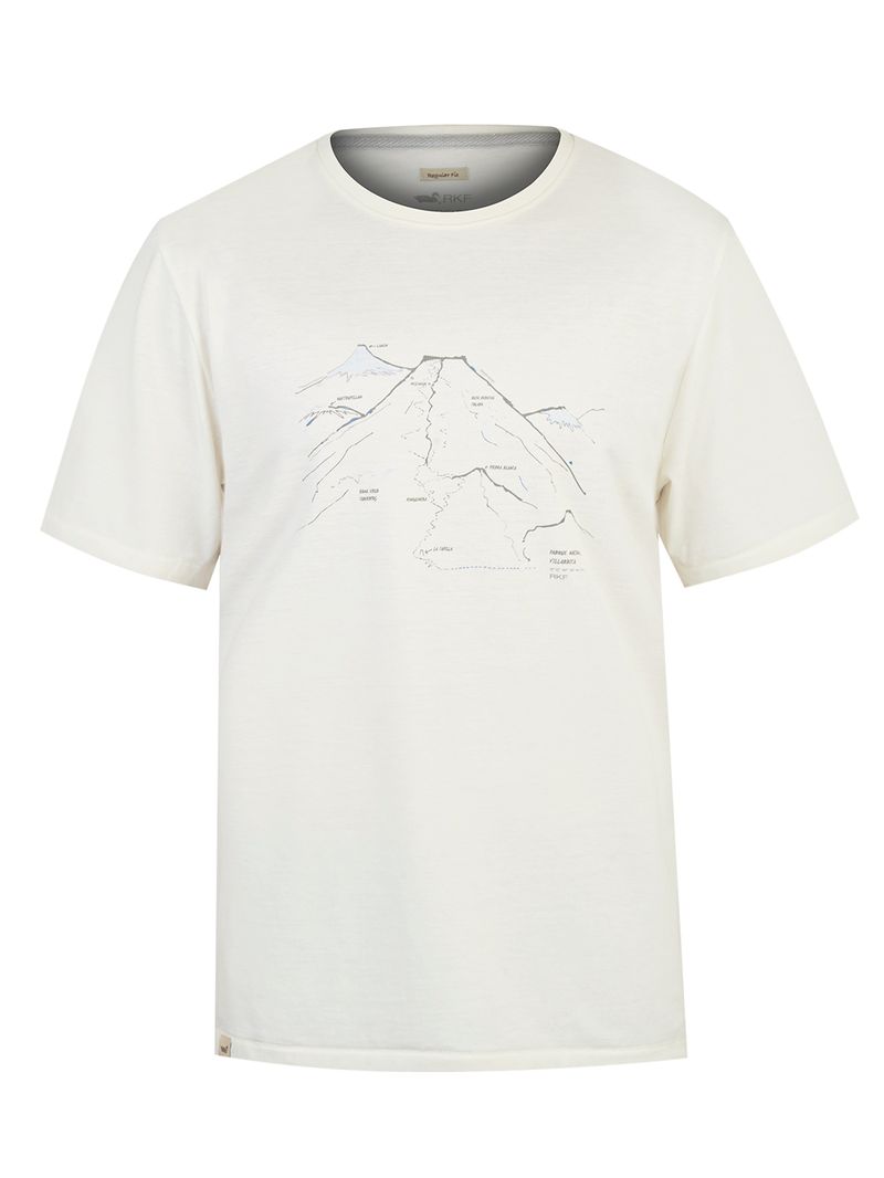 Polera Fibras Recicladas Hombre Places Blanco Rockford