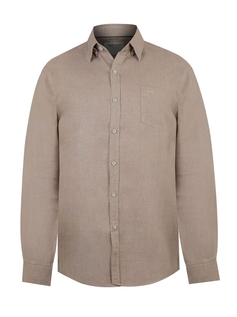 Camisa-Lino-Hombre-Linen-Beige-Crudo-Rockford