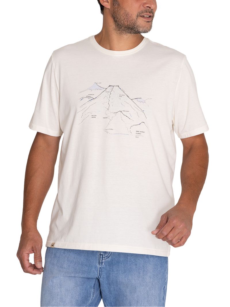 Polera Fibras Recicladas Hombre Places Blanco Rockford