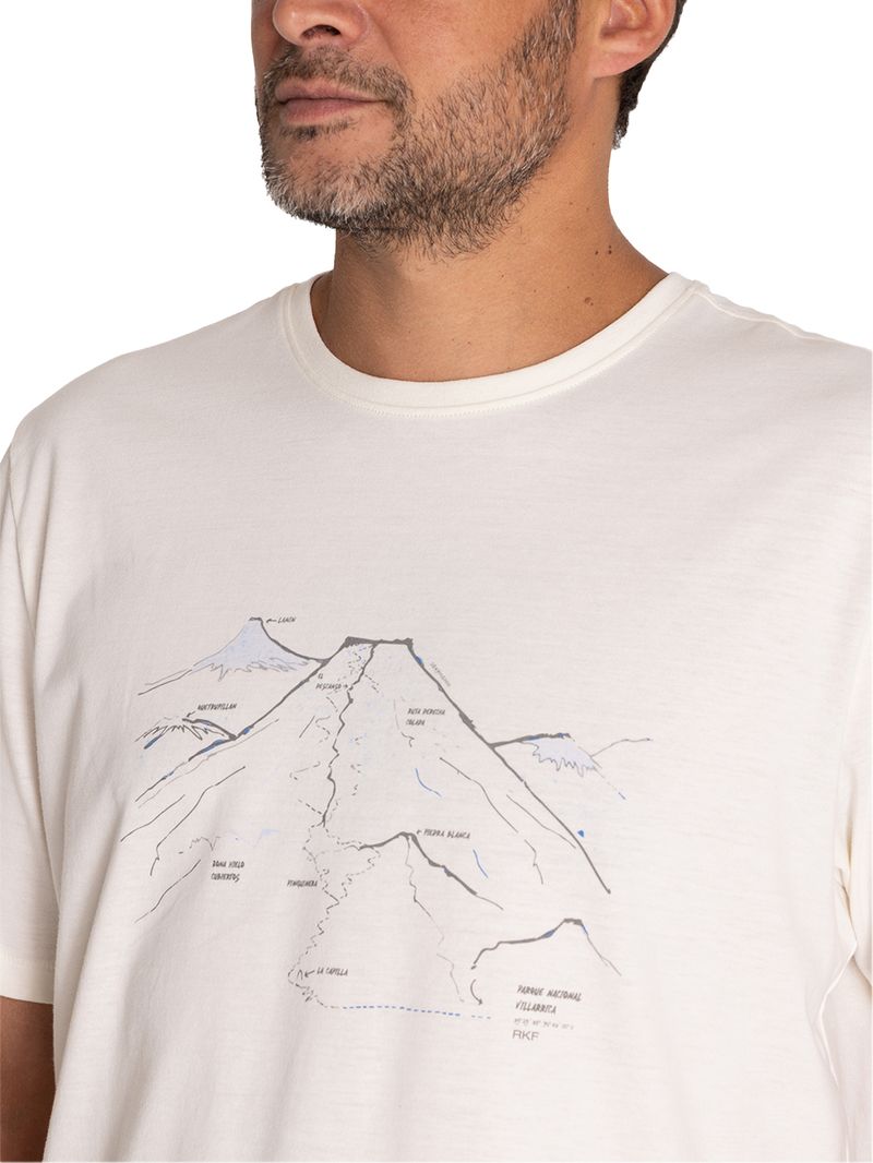 Polera Fibras Recicladas Hombre Places Blanco Rockford