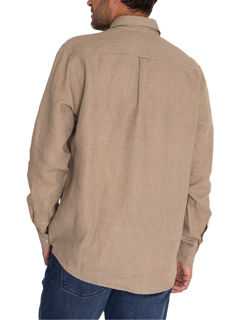 Camisa-Lino-Hombre-Linen-Beige-Crudo-Rockford