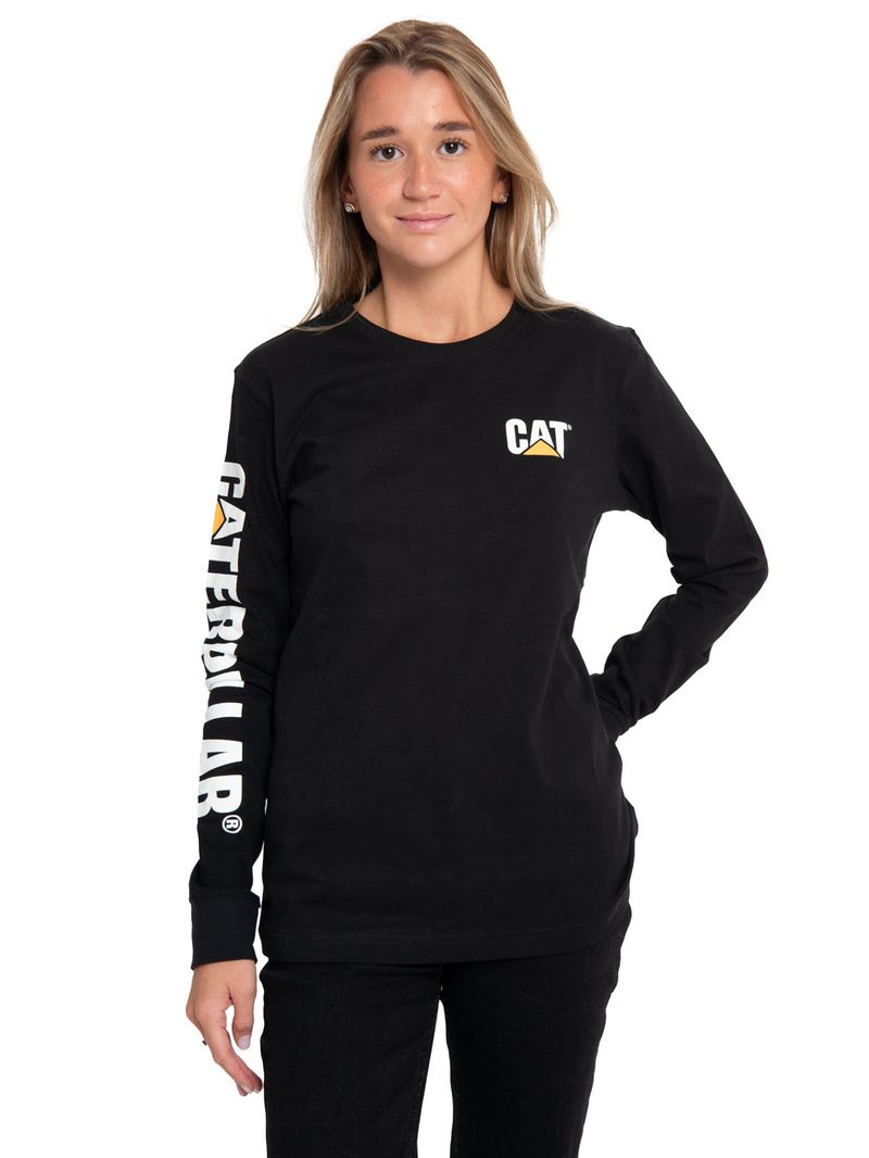 Polera-Manga-larga-Casual-Mujer-WOMEN-S-TRADEMARK-BANNER-L-S-TEE-NEGRO-CAT