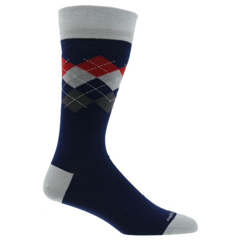 Calcetin-Algodon-Hombre-C-Rombos-Azul-Hush-Puppies