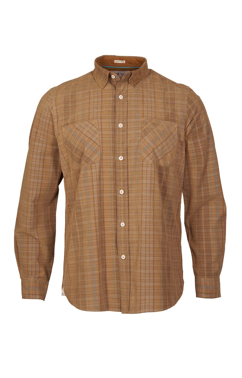 Camisa-Algodon-Organico-Hombre-Tartancord-Beige-Crudo-Rockford