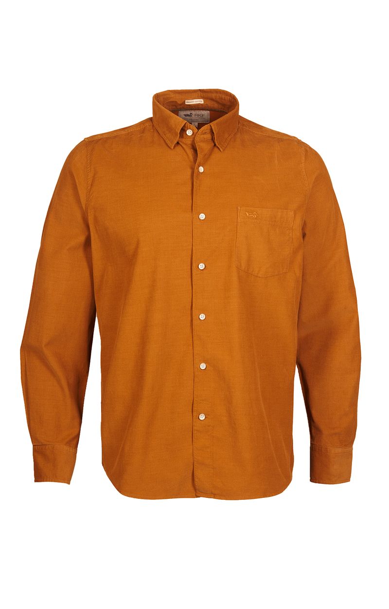 Camisa-Algodon-Organico-Hombre-Corduroy-Cafe-Rockford
