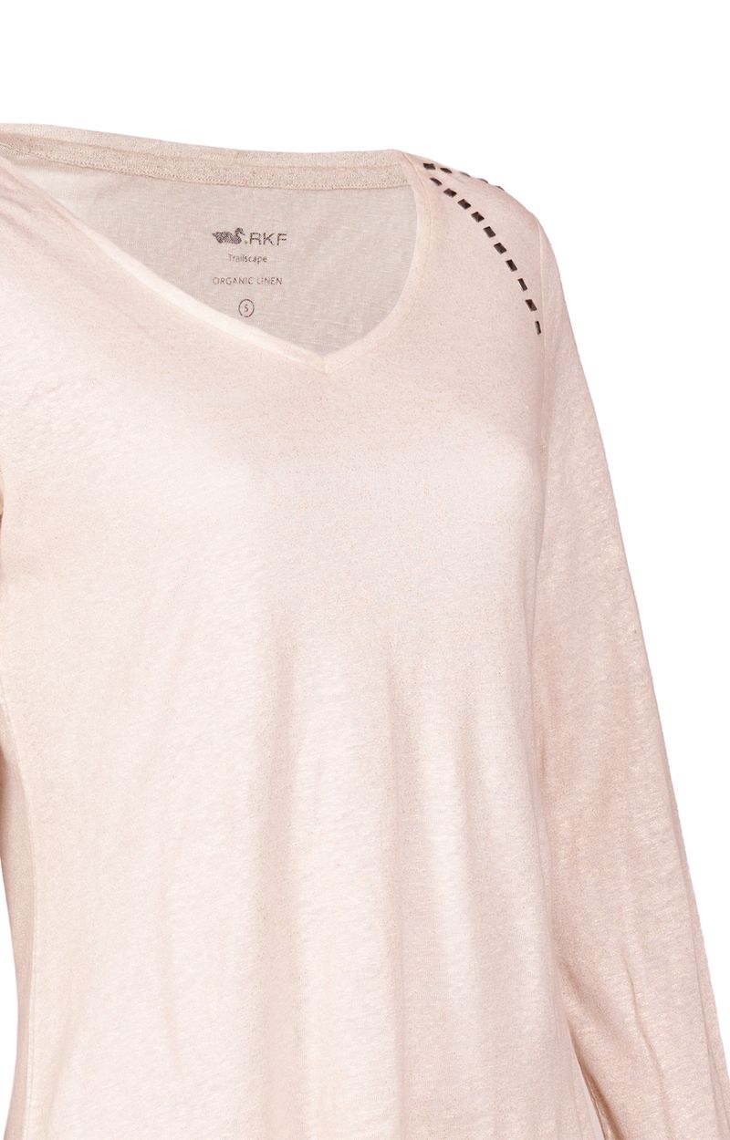 Polera Lino Orgánico Mujer Emily Blanco Rockford