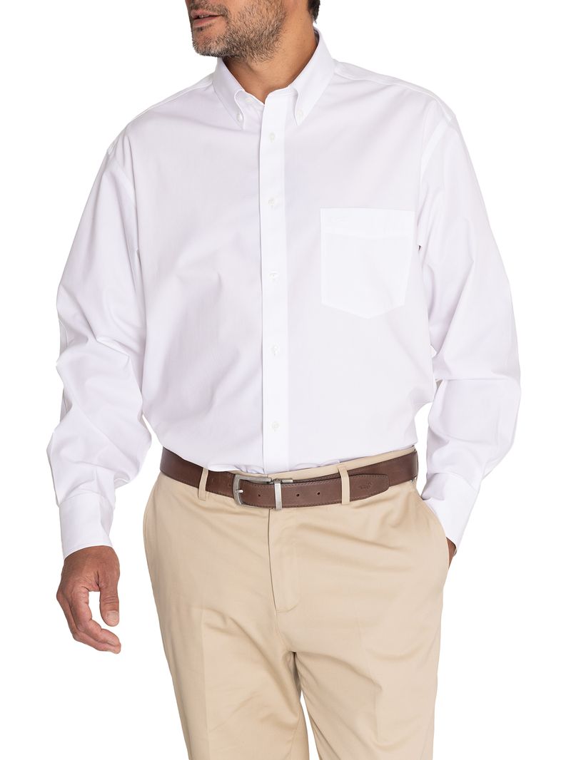 Camisa-Libre-De-Arrugas-Hombre-Wor-Cuello-Button-Down-Blanco-Rockford