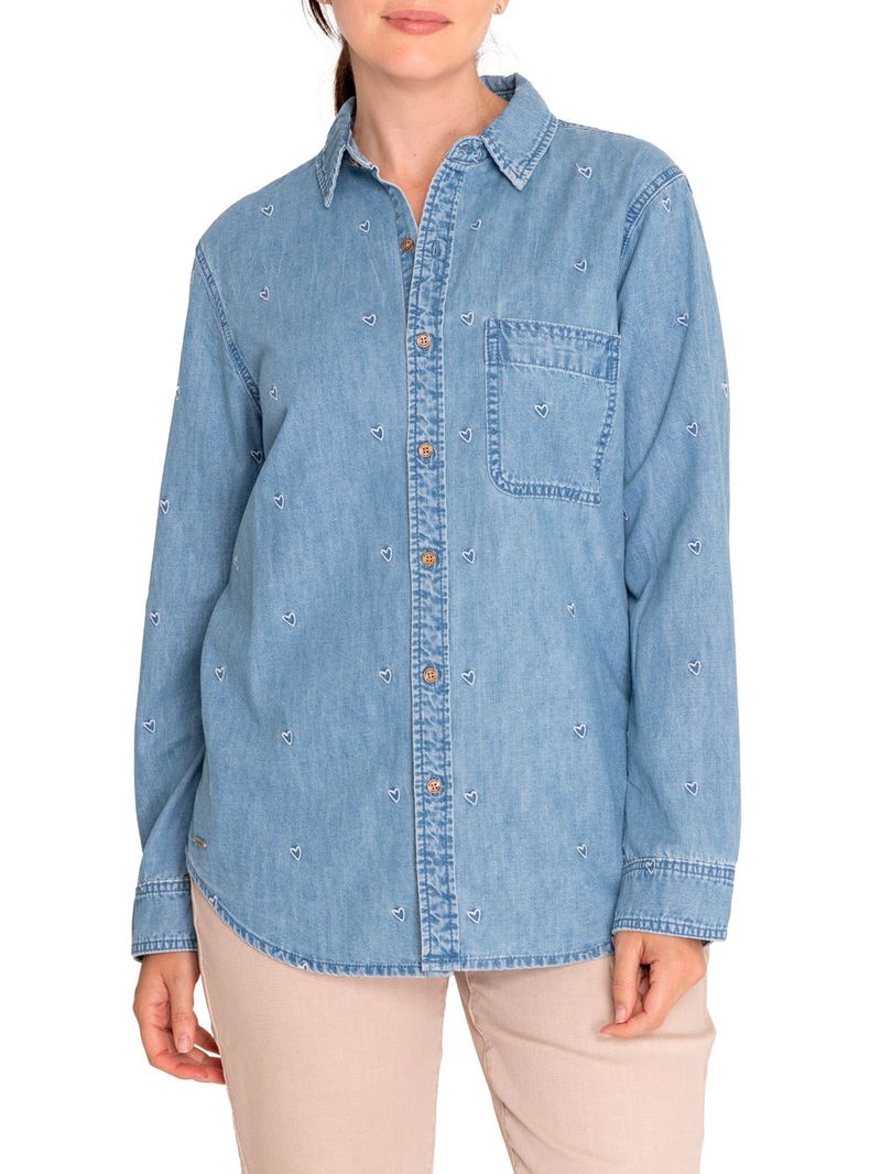 Blusa Algodón Orgánico Mujer Greta Azul Rockford