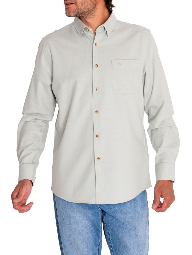 Camisa Algodón Orgánico Hombre Anzio Verde Rockford