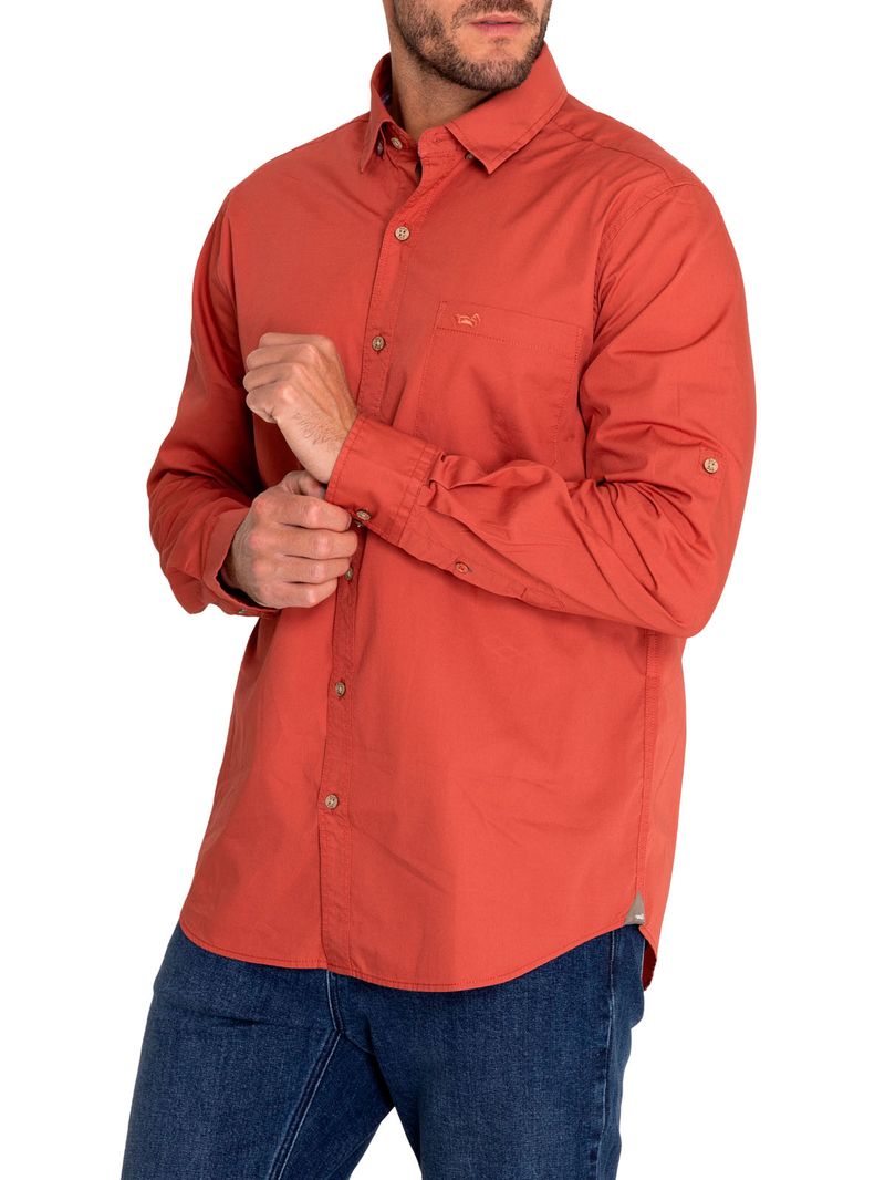Camisa-Algodon-Organico-Hombre-Galiton-Naranjo-Rockford