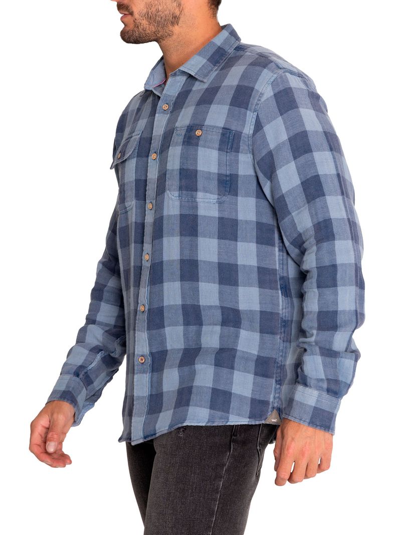 Camisa Algodón Orgánico Hombre Bradford Azul Rockford
