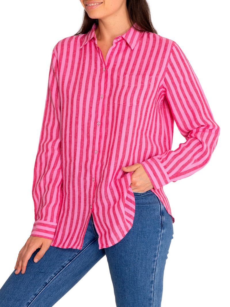 Blusa-Lino-Organico-Mujer-Lirioline-Rosado-Rockford