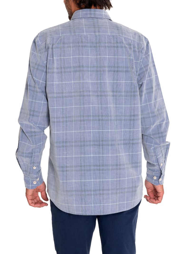 Camisa-Algodon-Organico-Hombre-Tartancord-Azul-Rockford