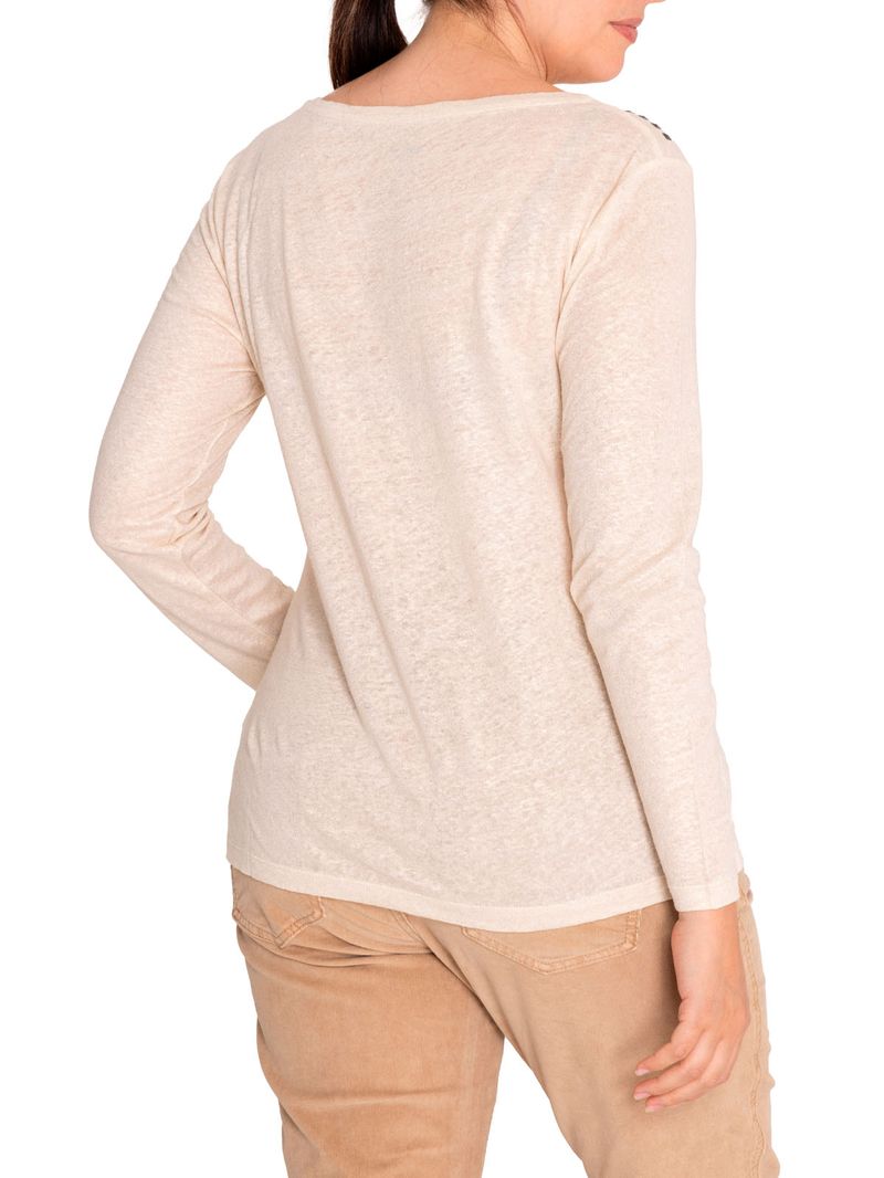 Polera Lino Orgánico Mujer Emily Blanco Rockford