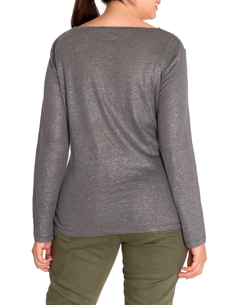 Polera Lino Orgánico Mujer Emily Gris Rockford