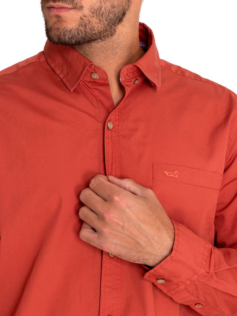 Camisa-Algodon-Organico-Hombre-Galiton-Naranjo-Rockford