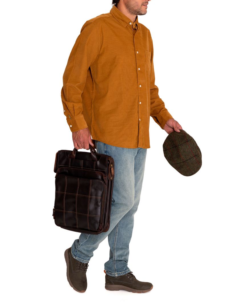 Camisa-Algodon-Organico-Hombre-Corduroy-Cafe-Rockford
