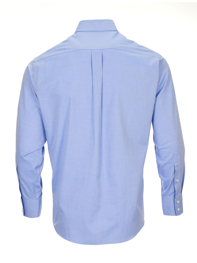 Camisa-Libre-De-Arrugas-Hombre-Wor-Cuello-Button-Down-Azul-Rockford