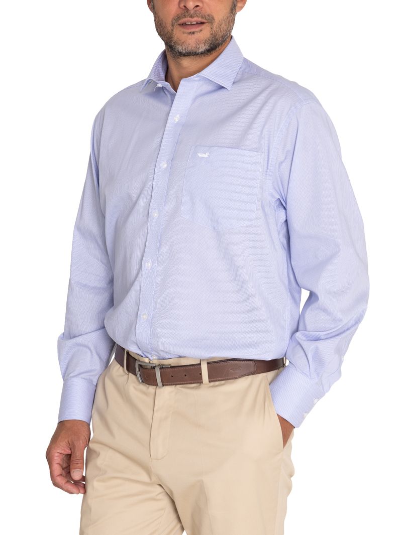 Camisa EasyIron Hombre Cuello Italiano Blanco Rockford