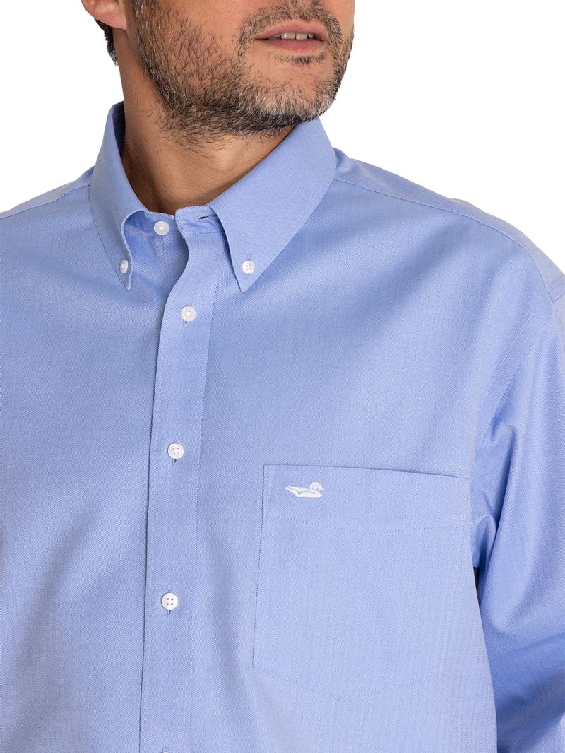 Camisa-Libre-De-Arrugas-Hombre-Wor-Cuello-Button-Down-Azul-Rockford