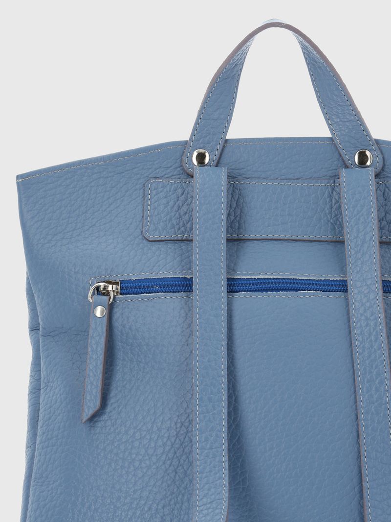 Mochila Cuero Mujer Fiorella Back Azul Hush Puppies