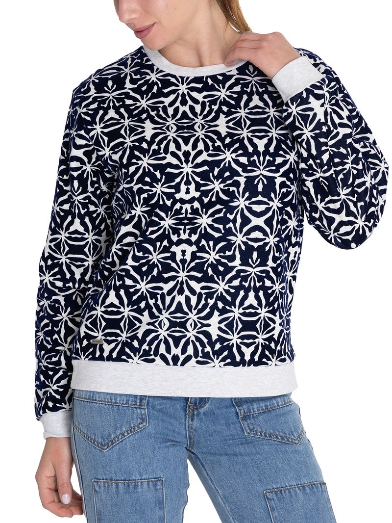 Polerón Algodón Orgánico Mujer North Azul Rockford