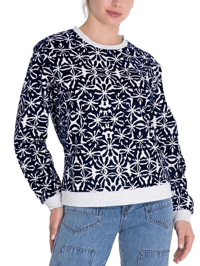 Polerón Algodón Orgánico Mujer North Azul Rockford