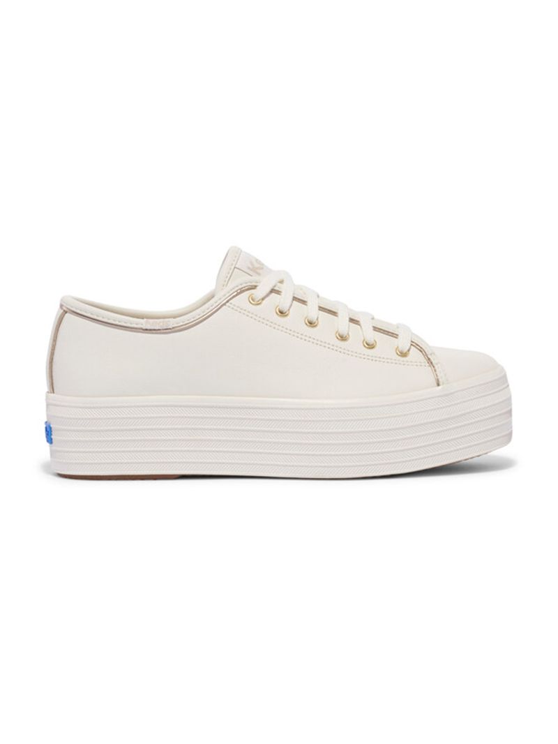 Zapatilla Triple Up Leather Piping Blanco