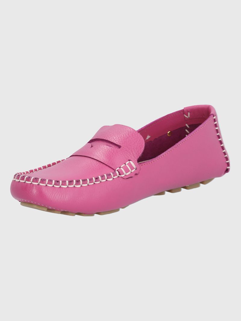 MOCASIN CUERO DOMASO FUCSIA