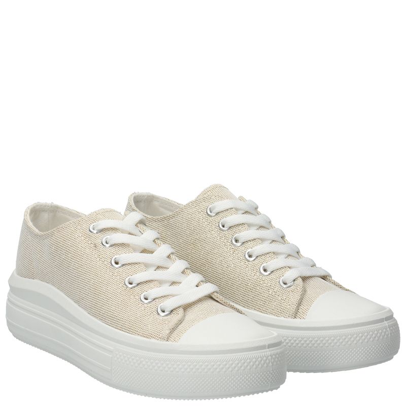 Zapatilla Mujer Lona Dorado Azaleia