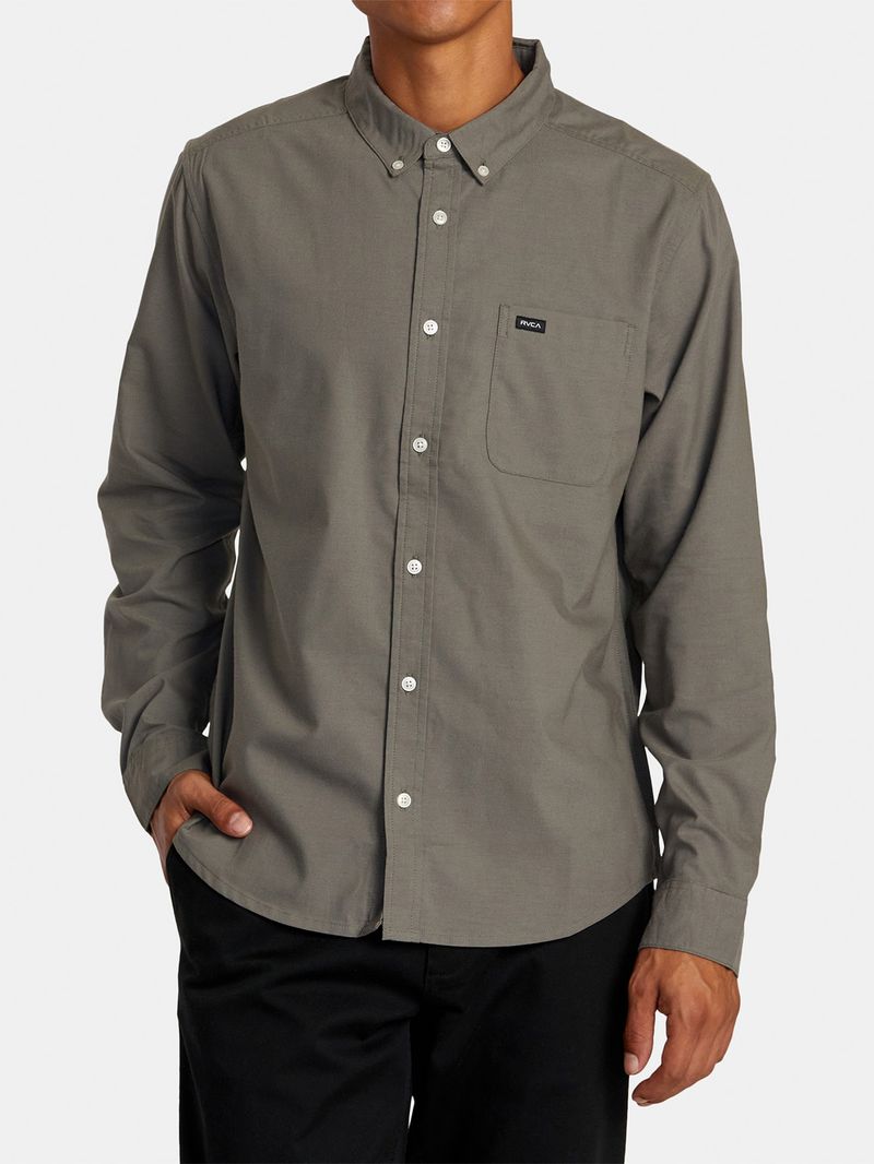 Camisa-Manga-Larga-Hombre-That-ll-Do-Stretch-Gris-RVCA