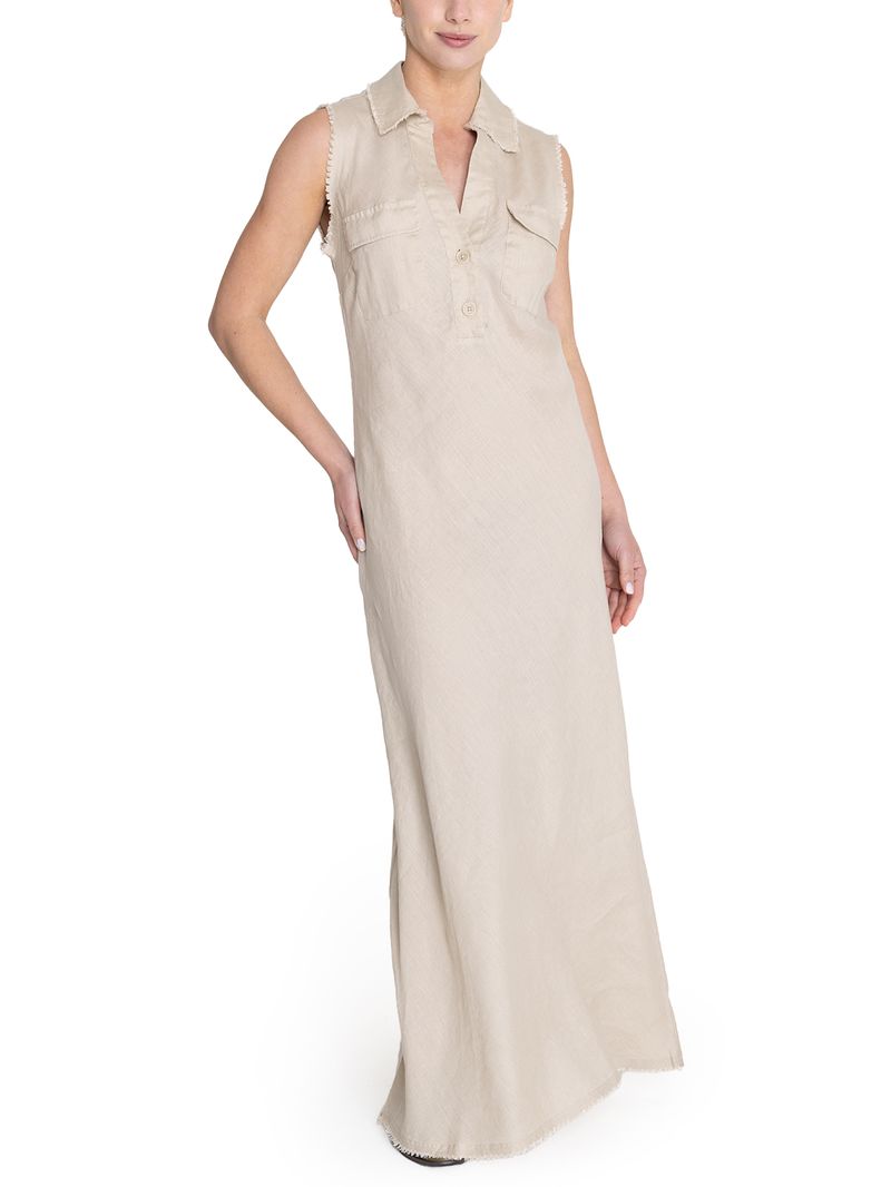 Vestido-Lino-Organico-Mujer-Moai-Beige-Rockford