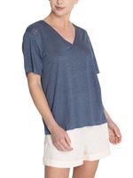 Polera Lino Orgánico Mujer Remini Azul Rockford
