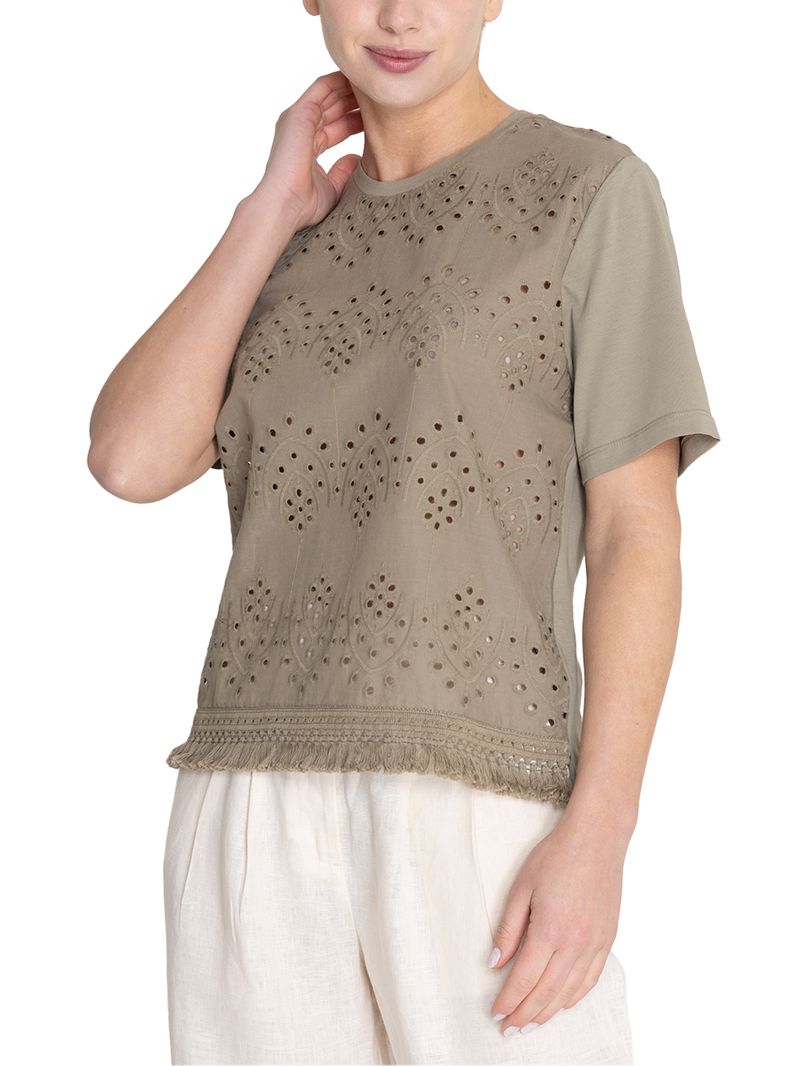 Polera Algodón Orgánico Mujer Lates Verde Rockford