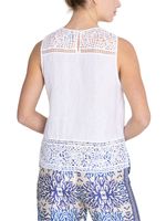 Blusa Lino Orgánico Mujer Mele Blanco Rockford