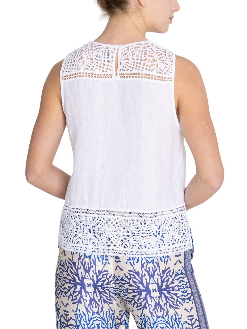 Blusa Lino Orgánico Mujer Mele Blanco Rockford