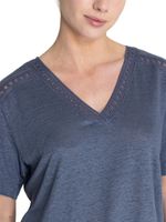 Polera Lino Orgánico Mujer Remini Azul Rockford