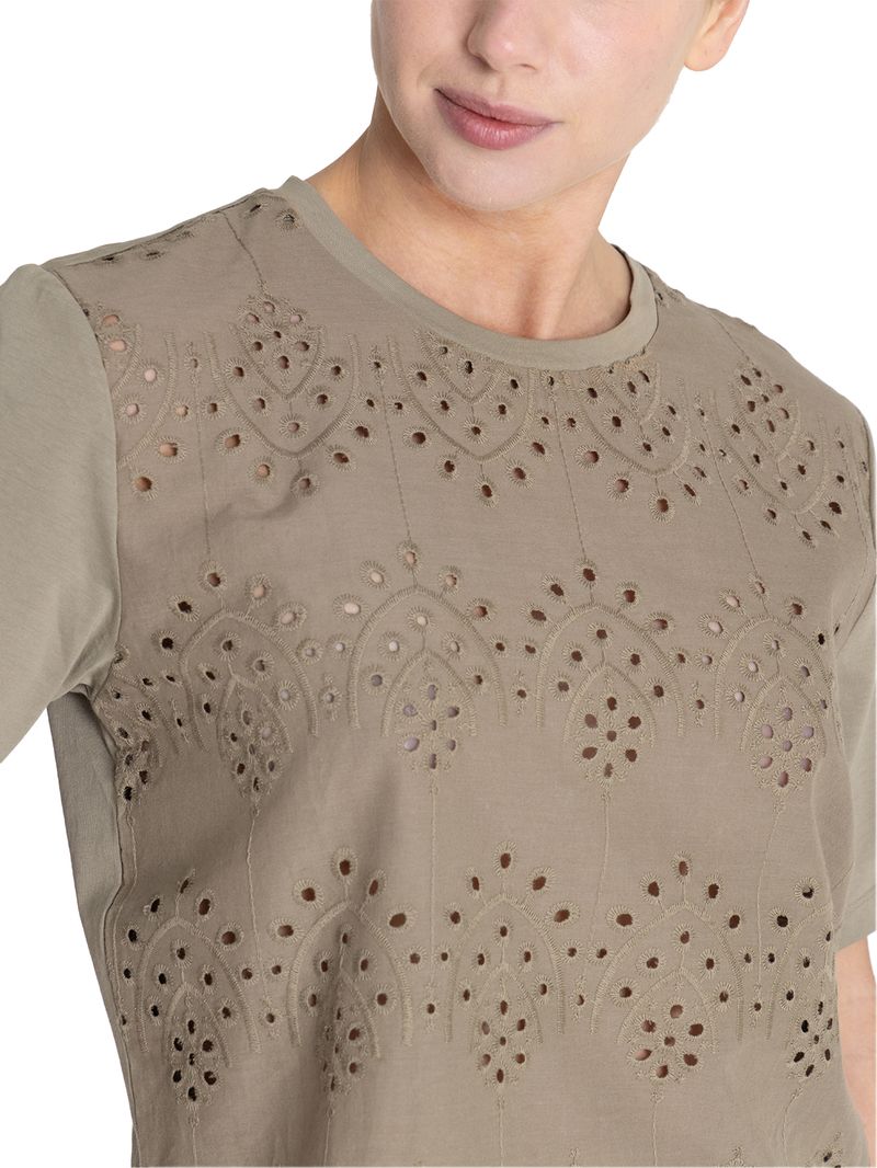 Polera Algodón Orgánico Mujer Lates Verde Rockford