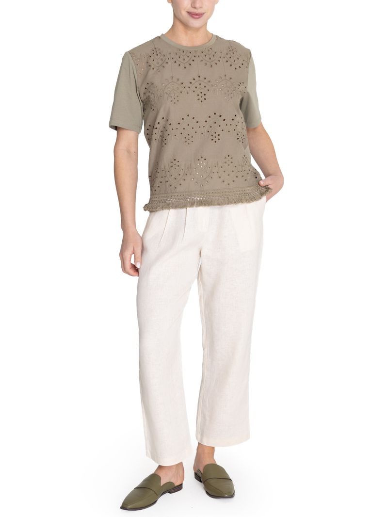 Polera Algodón Orgánico Mujer Lates Verde Rockford