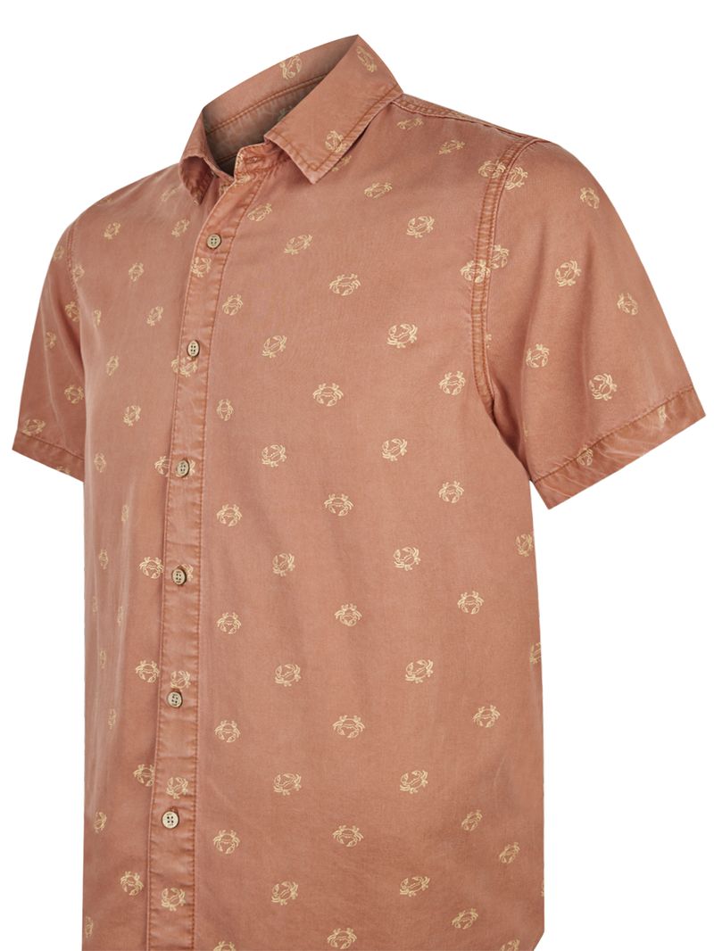 Camisa-Tencel-Hombre-Tencelprint-Naranjo-Rockford