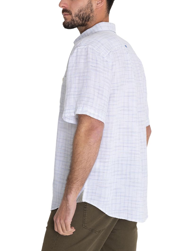 Camisa Lino Orgánico Hombre Marbled Verde Rockford