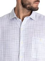 Camisa Lino Orgánico Hombre Marbled Verde Rockford