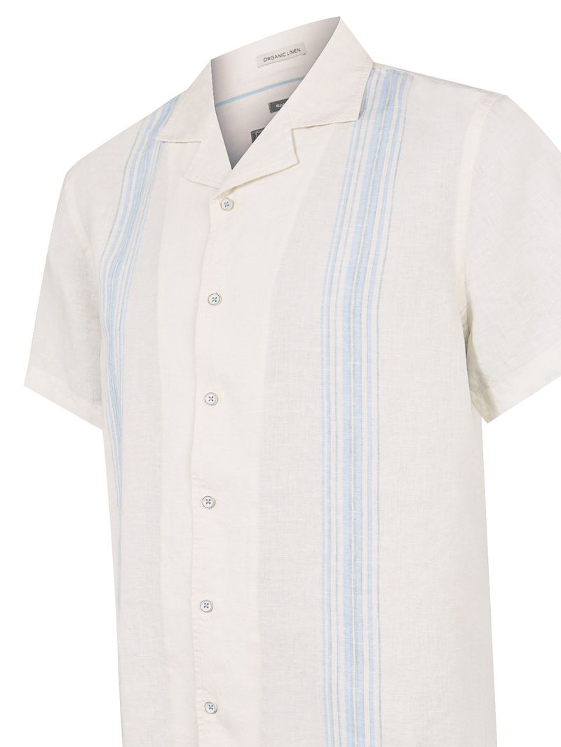 Camisa Lino Orgánico Hombre Bragastripe Beige Rockford