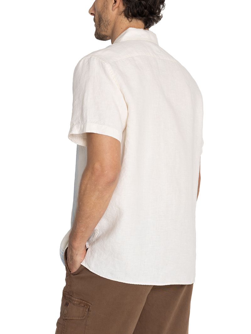 Camisa Lino Orgánico Hombre Bragastripe Beige Rockford