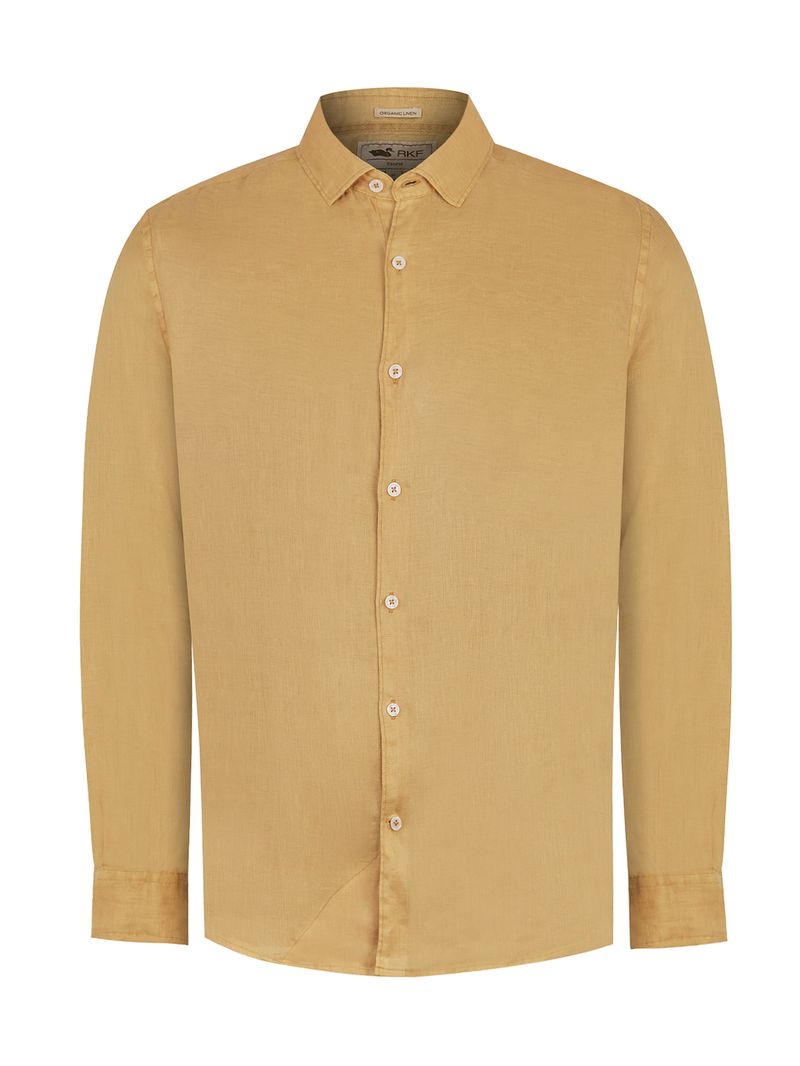 Camisa-Lino-Organico-Hombre-Linenpro-Cafe-Rockford