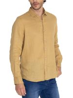 Camisa-Lino-Organico-Hombre-Linenpro-Cafe-Rockford
