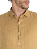 Camisa-Lino-Organico-Hombre-Linenpro-Cafe-Rockford