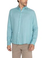 Camisa Lino Orgánico Hombre Linenpro Turquesa Rockford